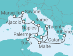 Itinéraire -  De Athènes (Le Pirée) à Marseille - Boissons incluses - Costa Cruceros