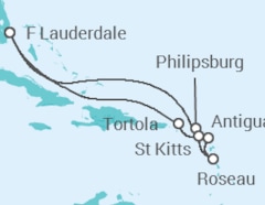 Itinéraire -  Iles Vierges Américaines, San Cristobal y Nieves, Antigua et Barbuda, Saint Martin - Princess Cruises