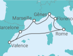 Itinéraire -  Italie, Espagne - MSC Croisières