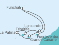 Itinéraire -  Iles Canaries et Madère - Vols inclus - MSC Croisières