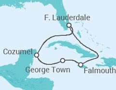 Itinéraire -  Jamaique, Iles Caiman, Mexique - Disney Cruise Line