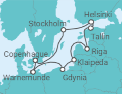 Itinéraire -  Allemagne, Pologne, Lituanie, Lettonie, Estonie, Finlande, Suède - Boissons incluses - MSC Cruceros