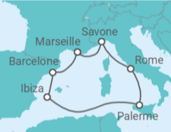 Itinéraire -  Espagne, Italie - Boissons incluses - Costa Croisières