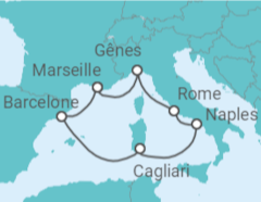 Itinéraire -  Espagne, Italie - Boissons incluses - Costa Croisières