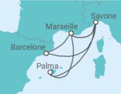 Itinéraire -  France, Italie, Espagne - Costa Croisières