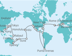 Itinéraire -  Tour du Monde - Costa Croisières