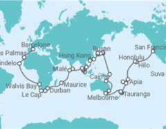 Itinéraire -  Tour du Monde - Costa Croisières