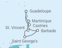 Itinéraire -  Guadeloupe, Sainte Lucie, Barbade, Saint Vincent et les Grenadines - vols inclus - MSC Croisières