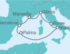 Itinéraire -  Italie, France, Espagne - Costa Cruceros