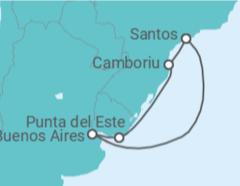 Itinéraire -  Brésil, Uruguay, Argentine - MSC Croisières