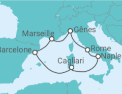 Itinéraire -  Italie, France, Espagne - Costa Croisières