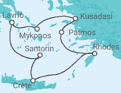 Itinéraire -  Icónicas Islas Griegas   - Celestyal Cruises