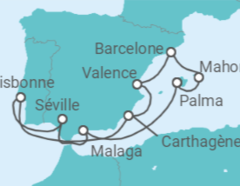Itinéraire -  Espagne, Portugal - AIDA