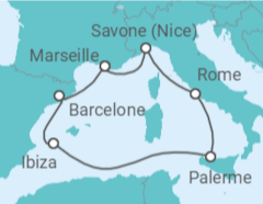 Itinéraire -  Secret de la Méditerranée - Boissons, vols et hôtel inclus  - Costa Croisières