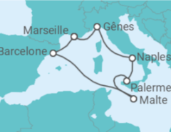 Itinéraire -  France, Italie, Malte - MSC Croisières