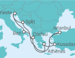 Itinéraire -  Croatie, Grèce, Turquie, Italie - Boissons incluses - MSC Cruceros