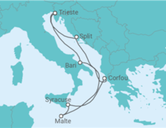 Itinéraire -  Italie, Grèce, Malte, Croatie - Boissons incluses - Costa Cruceros