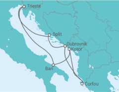 Itinéraire -  Italie, Monténégro, Grèce, Croatie - Boissons incluses - Costa Cruceros