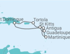 Itinéraire -  Guadeloupe, San Cristobal y Nieves, Iles Vierges Britanniques, République Dominicaine, Antigua et... - Costa Croisières