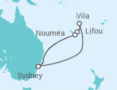 Itinéraire -  Nouvelle Calédonie, Vanuatu - Carnival Cruise Line