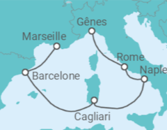 Itinéraire -  Espagne, Italie - Costa Croisières