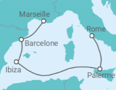 Itinéraire -  Espagne, Italie - Costa Croisières