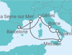 Itinéraire -  Espagne, Italie - Costa Croisières