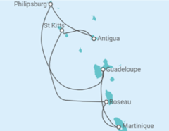Itinéraire -  Saint Martin, Antigua et Barbuda, San Cristobal y Nieves, Martinique - vols inclus - MSC Croisières