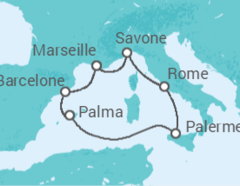Itinéraire -  Espagne, Italie - Costa Croisières