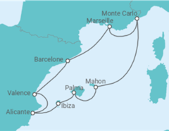 Itinéraire -  France, Monaco, Espagne - Silversea