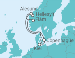Itinéraire -  Danemark, Norvège - vols inclus - MSC Cruceros