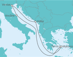 Itinéraire -  Monténégro, Grèce, Italie - vols inclus - MSC Croisières