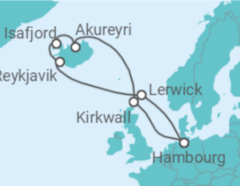 Itinéraire -  Royaume-Uni, Islande - vols inclus - MSC Croisières