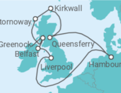 Itinéraire -  Royaume-Uni - vols inclus - MSC Croisières
