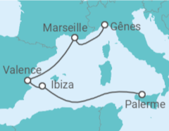 Itinéraire -  Espagne, France - MSC Cruceros