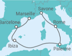 Itinéraire -  Espagne, Italie - Costa Croisières