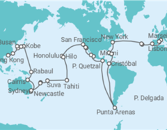 Itinéraire -  Tour du Monde - Costa Croisières