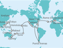 Itinéraire -  Tour du Monde - Costa Croisières