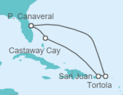 Itinéraire -  Iles Vierges Britanniques, Porto Rico - Disney Cruise Line