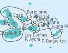 Itinéraire -  Iles Galapagos - Celebrity Cruises