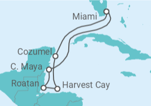 Itinéraire -  Miami, Mexique, Honduras - Norwegian Cruise Line