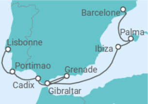 Itinéraire -  Péninsule Ibérique -  Vols et Hôtel(s) inclus - Norwegian Cruise Line