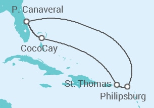 Itinéraire -  Iles Vierges Américaines, Saint Martin - Vols et Hôtel inclus - Royal Caribbean