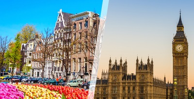 Londres et Amsterdam en avion