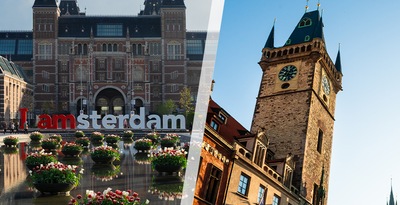 Prague et Amsterdam en avion