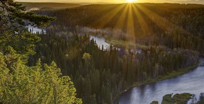 Route à travers la Laponie finlandaise