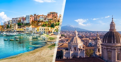 Route á travers les grands sites emblématiques des Pouilles et de la Sicile, de Palerme á Catane
